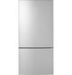 GE 21.9 Cu. Ft. White Top Freezer Refrigerator Exterior