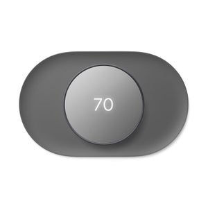 Charcoal Google Nest Thermostat with matching wall plate