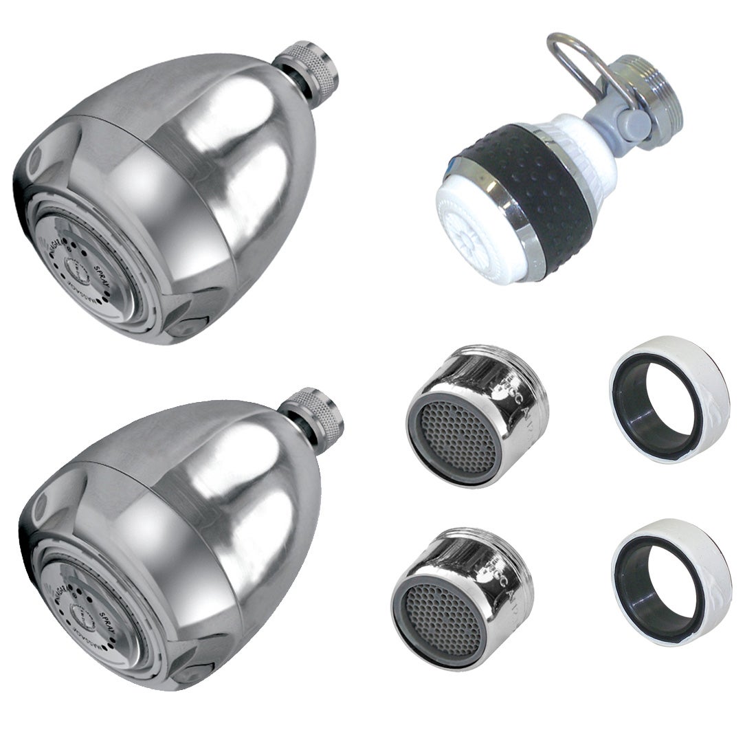 Two Bath Showerhead & Aerator Kit