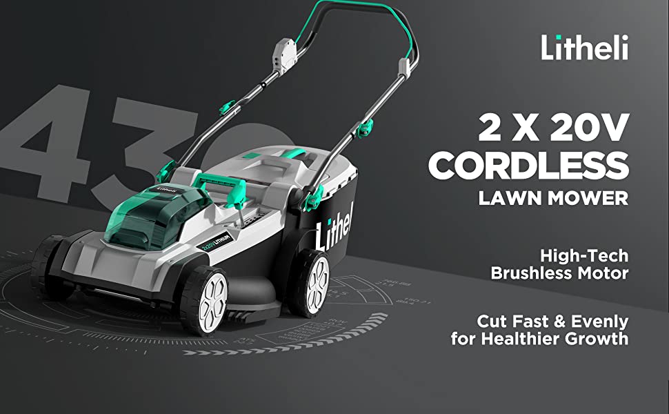 2 X 20v Cordless Lawn Mower w/ high tech brushless moto