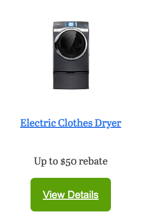 Electric Clothes Dryer Rebate