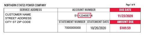 Example Xcel Energy Bill